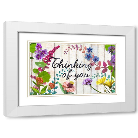 Garden Thinking of you White Modern Wood Framed Art Print with Double Matting by Art Licensing Studio