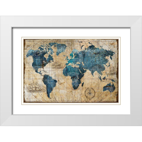 A Connected World White Modern Wood Framed Art Print with Double Matting by Art Licensing Studio