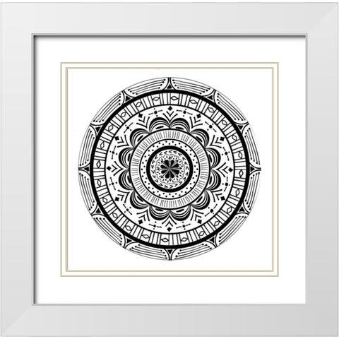 Aerial Dance Circle White Modern Wood Framed Art Print with Double Matting by Art Licensing Studio