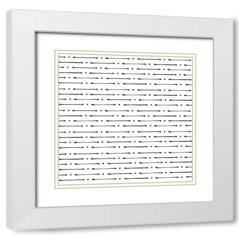 Aerial Arrows and Dots White Modern Wood Framed Art Print with Double Matting by Art Licensing Studio
