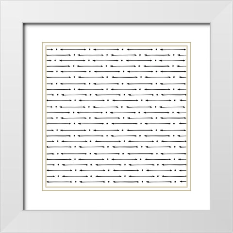 Aerial Arrows and Dots White Modern Wood Framed Art Print with Double Matting by Art Licensing Studio