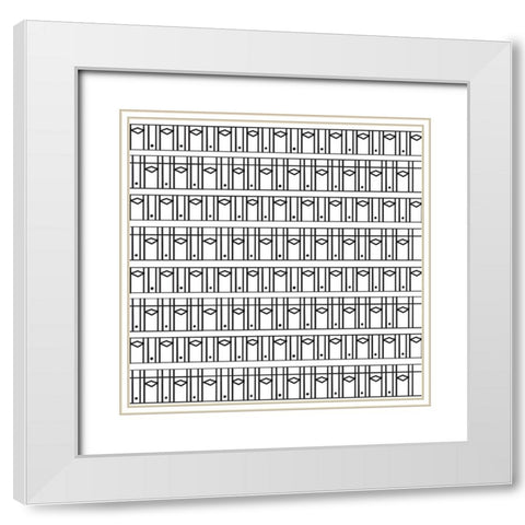 Aerial Column Stack White Modern Wood Framed Art Print with Double Matting by Art Licensing Studio