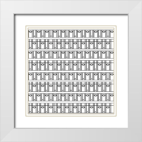 Aerial Column Stack White Modern Wood Framed Art Print with Double Matting by Art Licensing Studio