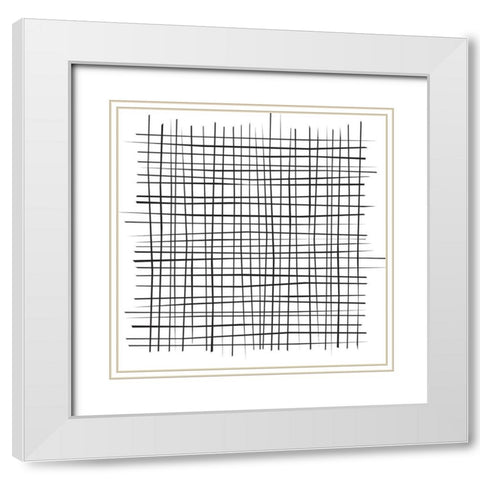 Aerial Criss Cross White Modern Wood Framed Art Print with Double Matting by Art Licensing Studio
