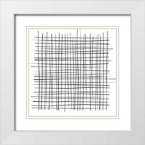 Aerial Criss Cross White Modern Wood Framed Art Print with Double Matting by Art Licensing Studio