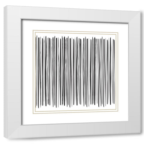 Aerial Lines White Modern Wood Framed Art Print with Double Matting by Art Licensing Studio