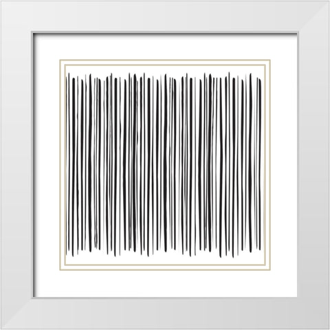 Aerial Lines White Modern Wood Framed Art Print with Double Matting by Art Licensing Studio