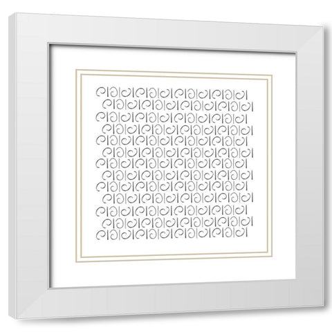 Aerial Scroll White Modern Wood Framed Art Print with Double Matting by Art Licensing Studio