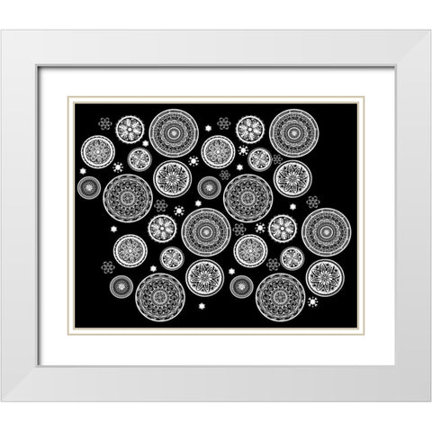 Mandala Dance  White Modern Wood Framed Art Print with Double Matting by Art Licensing Studio