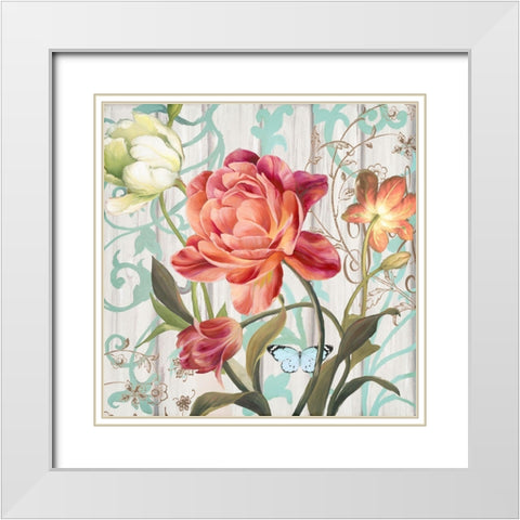 Rose Refresh White Modern Wood Framed Art Print with Double Matting by Art Licensing Studio