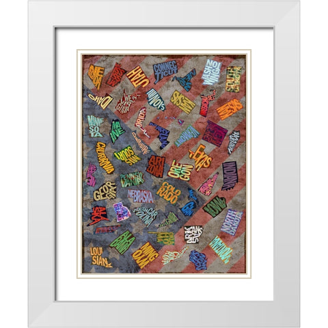 State Toss White Modern Wood Framed Art Print with Double Matting by Art Licensing Studio