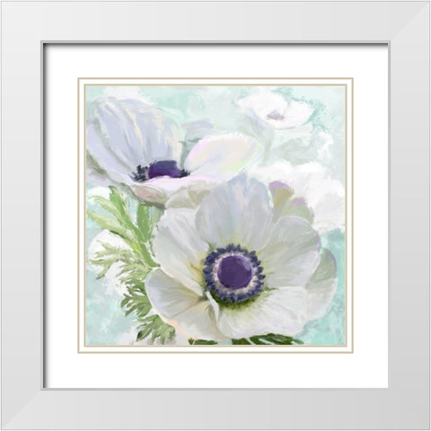 Anenome White White Modern Wood Framed Art Print with Double Matting by Art Licensing Studio