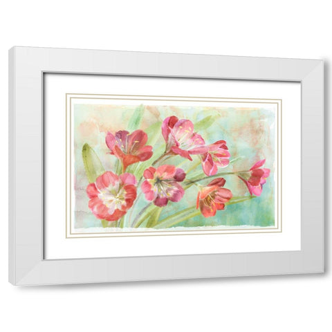 Bowing Clevia White Modern Wood Framed Art Print with Double Matting by Art Licensing Studio