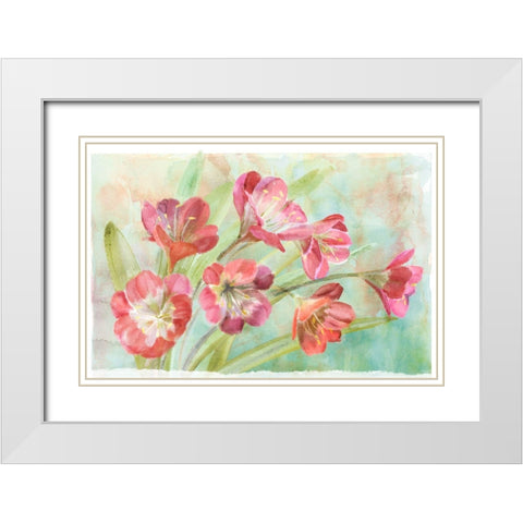 Bowing Clevia White Modern Wood Framed Art Print with Double Matting by Art Licensing Studio