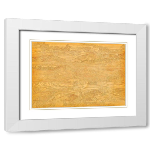 A Land Linked in Lines White Modern Wood Framed Art Print with Double Matting by Art Licensing Studio
