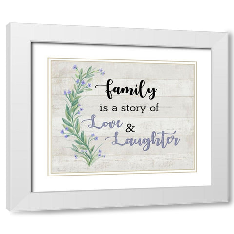 Family Love 1 White Modern Wood Framed Art Print with Double Matting by Art Licensing Studio