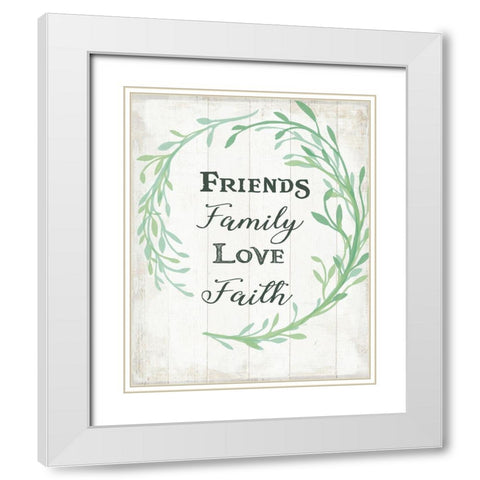 Family Love 3 White Modern Wood Framed Art Print with Double Matting by Art Licensing Studio