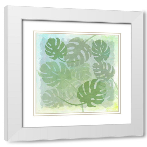 Monstera Water White Modern Wood Framed Art Print with Double Matting by Art Licensing Studio