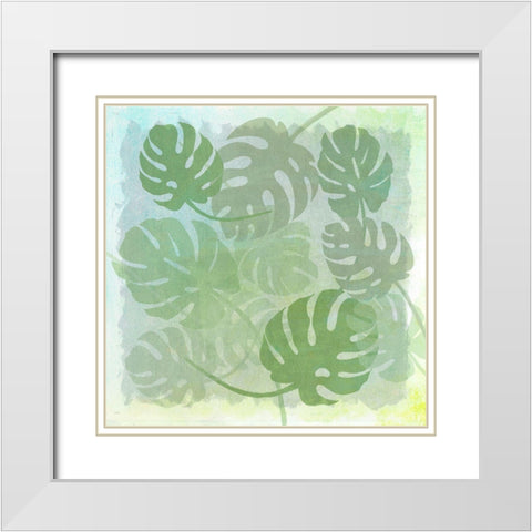Monstera Water White Modern Wood Framed Art Print with Double Matting by Art Licensing Studio