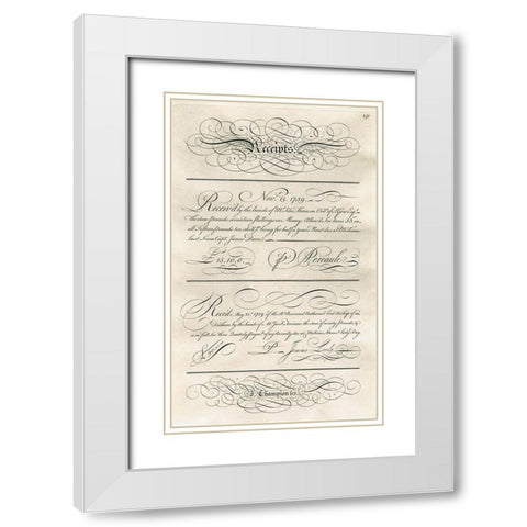 Receipts White Modern Wood Framed Art Print with Double Matting by Art Licensing Studio
