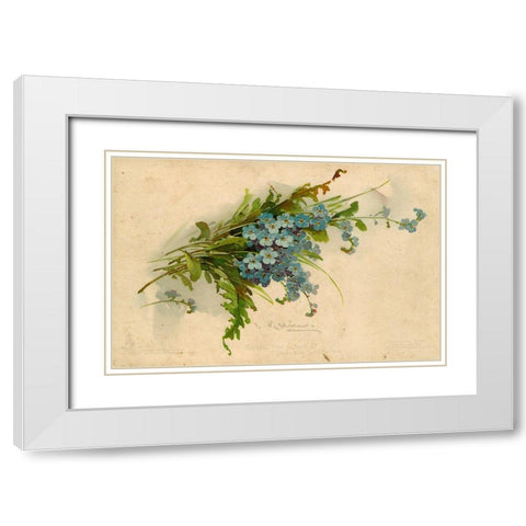 Forget-Me-Not White Modern Wood Framed Art Print with Double Matting by Art Licensing Studio