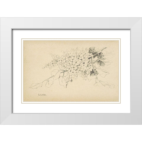 Lilac White Modern Wood Framed Art Print with Double Matting by Art Licensing Studio