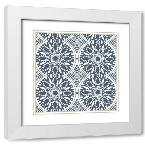 Trixie Mandala Pattern White Modern Wood Framed Art Print with Double Matting by Art Licensing Studio