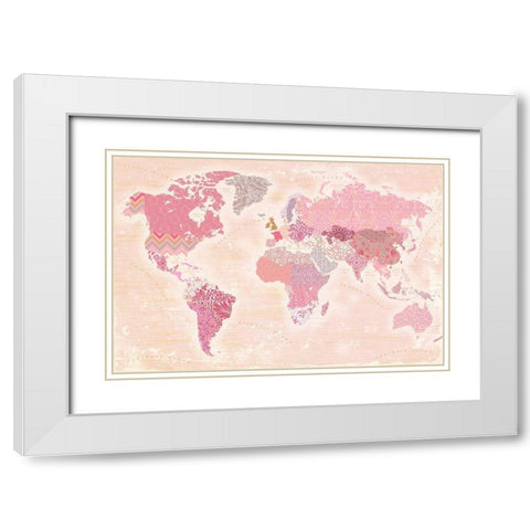 World of patterns White Modern Wood Framed Art Print with Double Matting by Art Licensing Studio