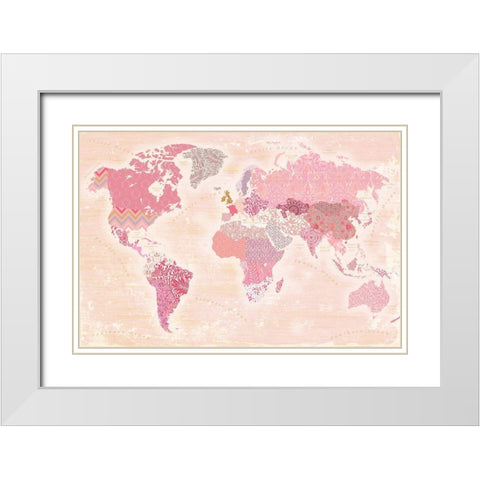 World of patterns White Modern Wood Framed Art Print with Double Matting by Art Licensing Studio