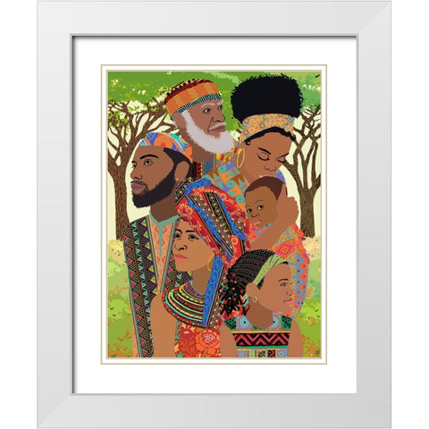 Staying Together White Modern Wood Framed Art Print with Double Matting by Art Licensing Studio
