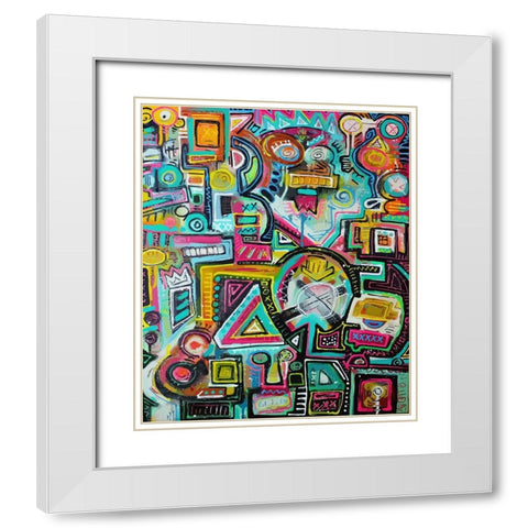 Counting Sideways 8s White Modern Wood Framed Art Print with Double Matting by Mcilwaine, Alloyius