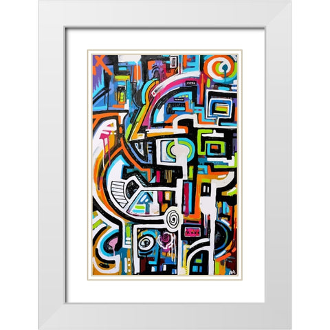 Light And Dark Work White Modern Wood Framed Art Print with Double Matting by Mcilwaine, Alloyius