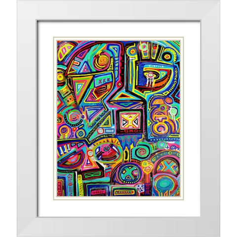 Machine Against The Rage White Modern Wood Framed Art Print with Double Matting by Mcilwaine, Alloyius