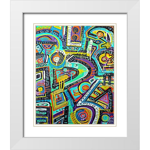 Space Dust is Ticklish White Modern Wood Framed Art Print with Double Matting by Mcilwaine, Alloyius