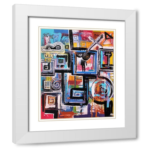 The Future is Now At Midnight White Modern Wood Framed Art Print with Double Matting by Mcilwaine, Alloyius