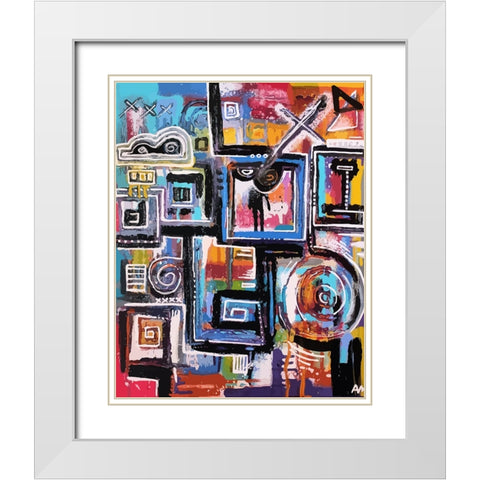 The Future is Now At Midnight White Modern Wood Framed Art Print with Double Matting by Mcilwaine, Alloyius