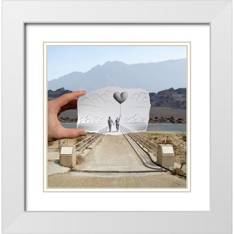 Pencil Vs Camera - Love Balloon White Modern Wood Framed Art Print with Double Matting by Heine, Ben