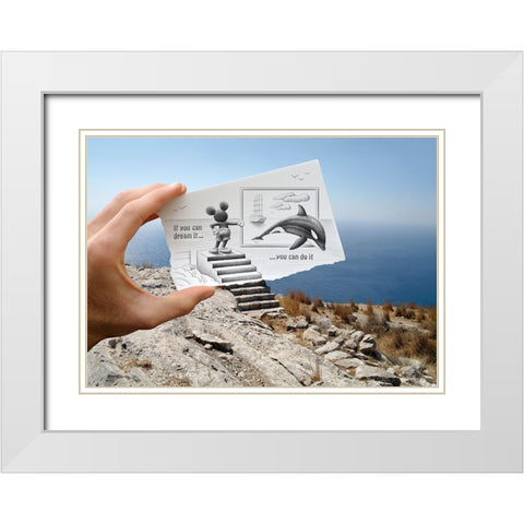 Pencil Vs Camera 36 - Catching a Dream White Modern Wood Framed Art Print with Double Matting by Heine, Ben