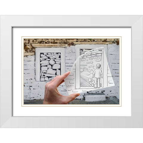 Pencil Vs Camera 46 - Childhood White Modern Wood Framed Art Print with Double Matting by Heine, Ben