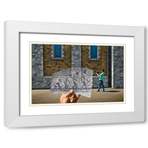 Pencil Vs Camera 55 - Evolution White Modern Wood Framed Art Print with Double Matting by Heine, Ben