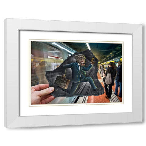 Pencil Vs Camera 64 - No More Routine White Modern Wood Framed Art Print with Double Matting by Heine, Ben