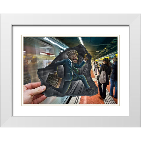 Pencil Vs Camera 64 - No More Routine White Modern Wood Framed Art Print with Double Matting by Heine, Ben