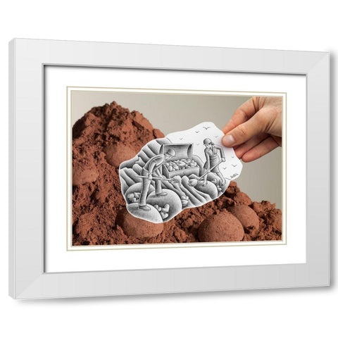 Pencil Vs Camera 83 - Love Workers White Modern Wood Framed Art Print with Double Matting by Heine, Ben