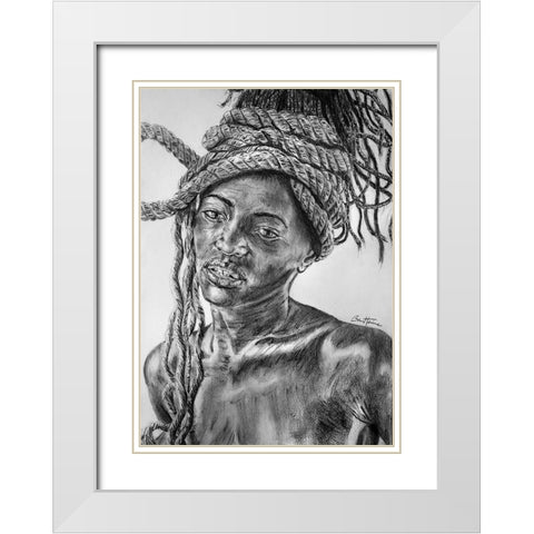 African White Modern Wood Framed Art Print with Double Matting by Heine, Ben