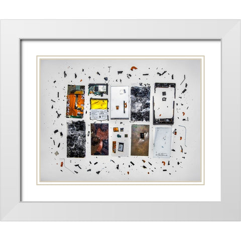 Broken Smartphone 1 White Modern Wood Framed Art Print with Double Matting by Heine, Ben