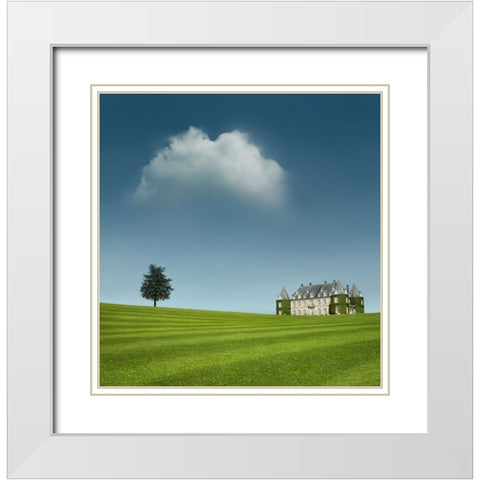 Chateau de la Hulpe White Modern Wood Framed Art Print with Double Matting by Heine, Ben