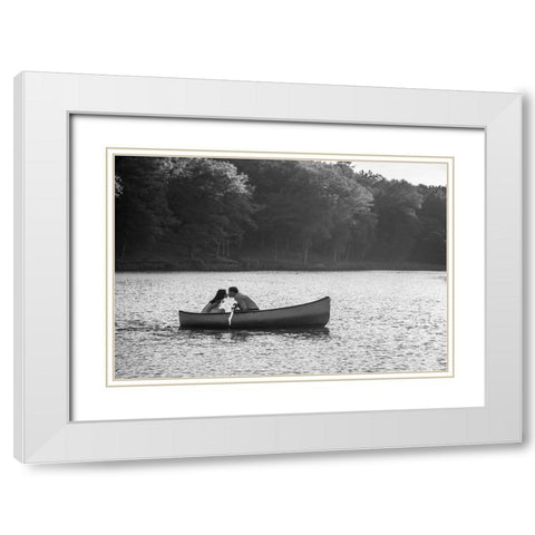 Boat Romance 3 White Modern Wood Framed Art Print with Double Matting by Heine, Ben