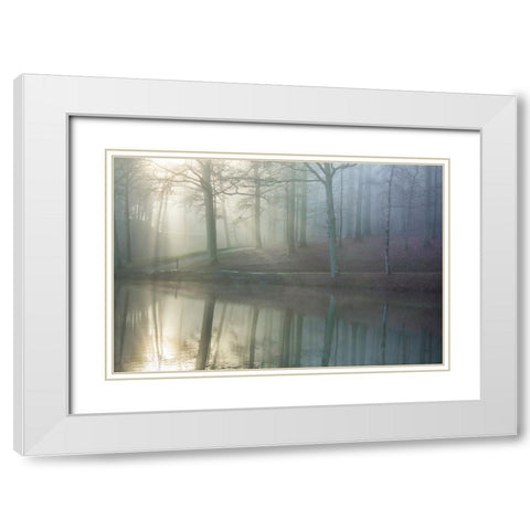 Echo White Modern Wood Framed Art Print with Double Matting by Heine, Ben