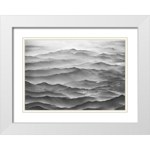 Ocean Mountains White Modern Wood Framed Art Print with Double Matting by Heine, Ben