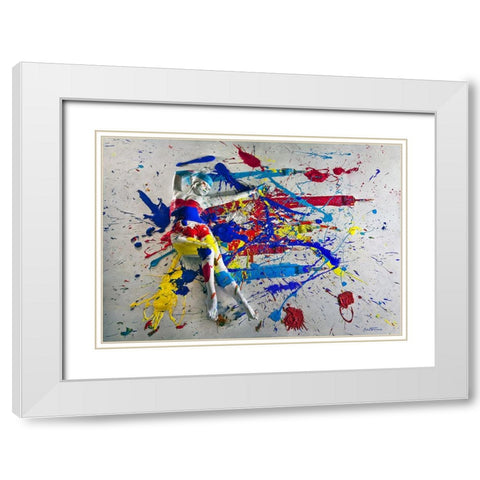 Flesh and Acrylic - Caroline Madison 3 White Modern Wood Framed Art Print with Double Matting by Heine, Ben